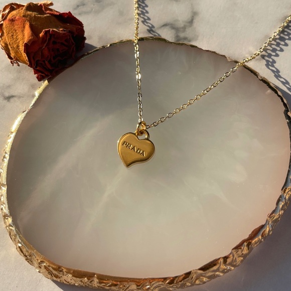 Authentic Prada Repurposed Mini Heart Necklace - Picture 2 of 4